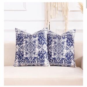 Blue and White Decorative Throw Pillow Set Solo las fundas 20x20